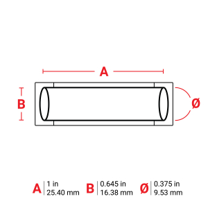 M6-375-1-342-BL | Mat Blauw Hittekrimpende polyolefin krimpkous met afmeting: 25,40 mm (B) x 16,38 mm (H)