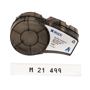 M21-500-499 | Mat Zwart op wit Nylonweefsel met afmeting: 12,70 mm (B) x 4,88 m (L)