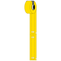 M6-10x75-7598-YL | Glanzend Geel Polyester met afmeting: 10,00 mm (B) x 75,00 mm (H)