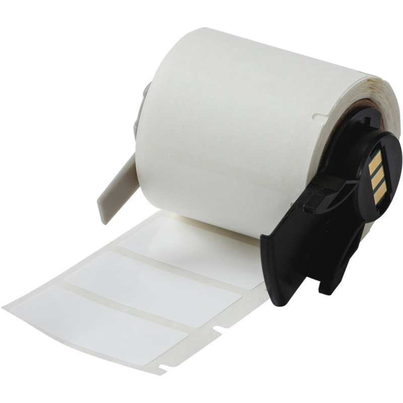 M6-30-423 | Glanzend Wit Polyester met afmeting: 38,10 mm (B) x 19,05 mm (H)