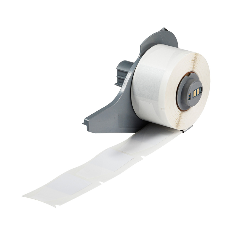 M7-214-483 | Glanzend Wit Polyester met afmeting: 25,40 mm (B) x 50,80 mm (H)