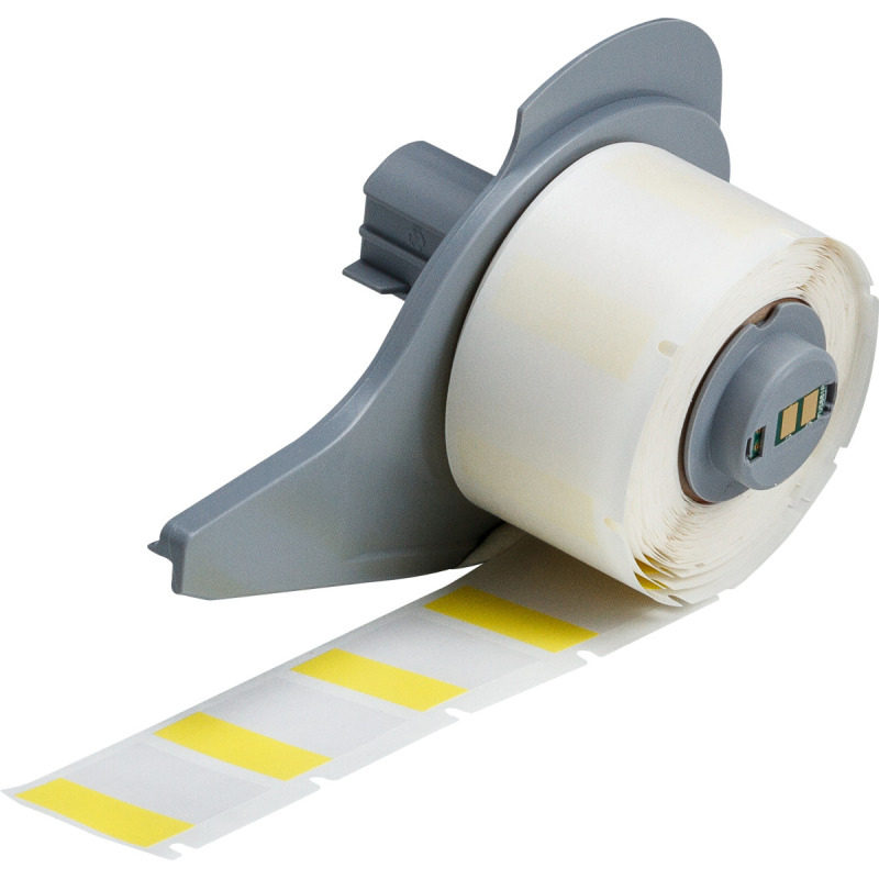 M7-19-427-YL | Mat Geel, transparant Zelflaminerend vinyl met afmeting: 25,40 mm (B) x 25,40 mm (H)