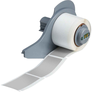 M7-20-362 | Glanzend Zilver Fraudebestendig, gemetalliseerd vinyl met afmeting: 50,80 mm (B) x 25,40 mm (H)