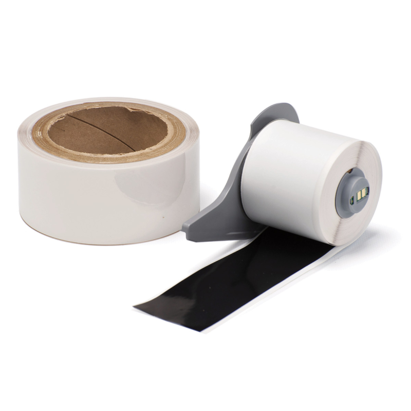 M7-2000-483-BK-KT | Glanzend Zwart Polyester met polyester overlaminaat met afmeting: 50,80 mm (B) x 15,24 m (L)