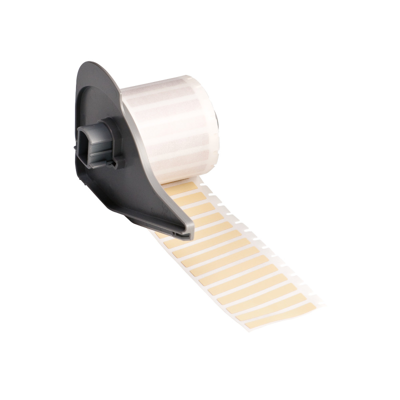 M7-28-724 | Mat Amber Polyimide met afmeting: 38,10 mm (B) x 6,35 mm (H)