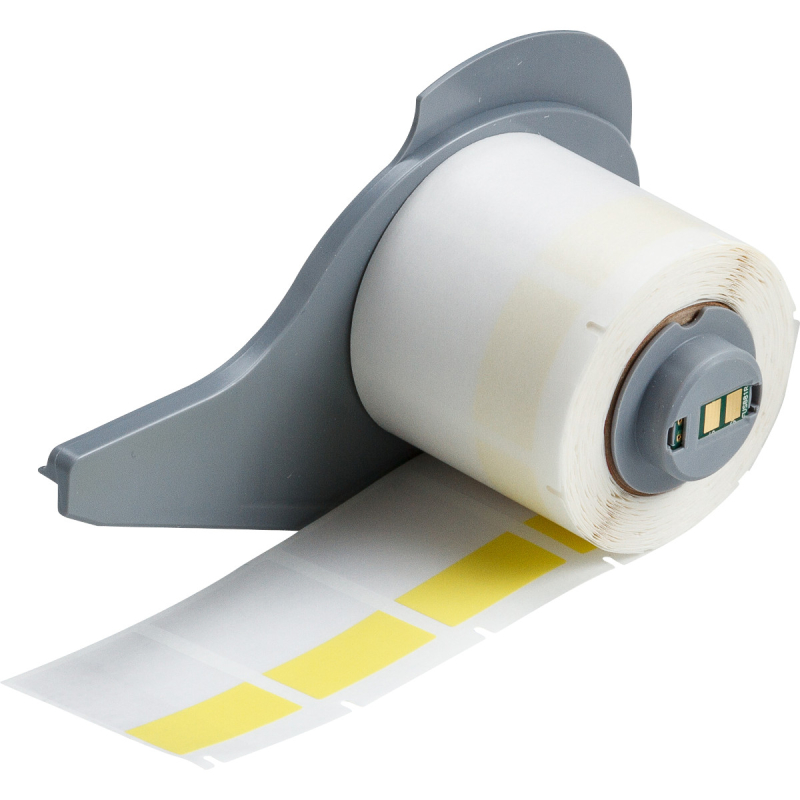 M7-31-427-YL | Mat Geel, transparant Zelflaminerend vinyl met afmeting: 25,40 mm (B) x 38,10 mm (H)