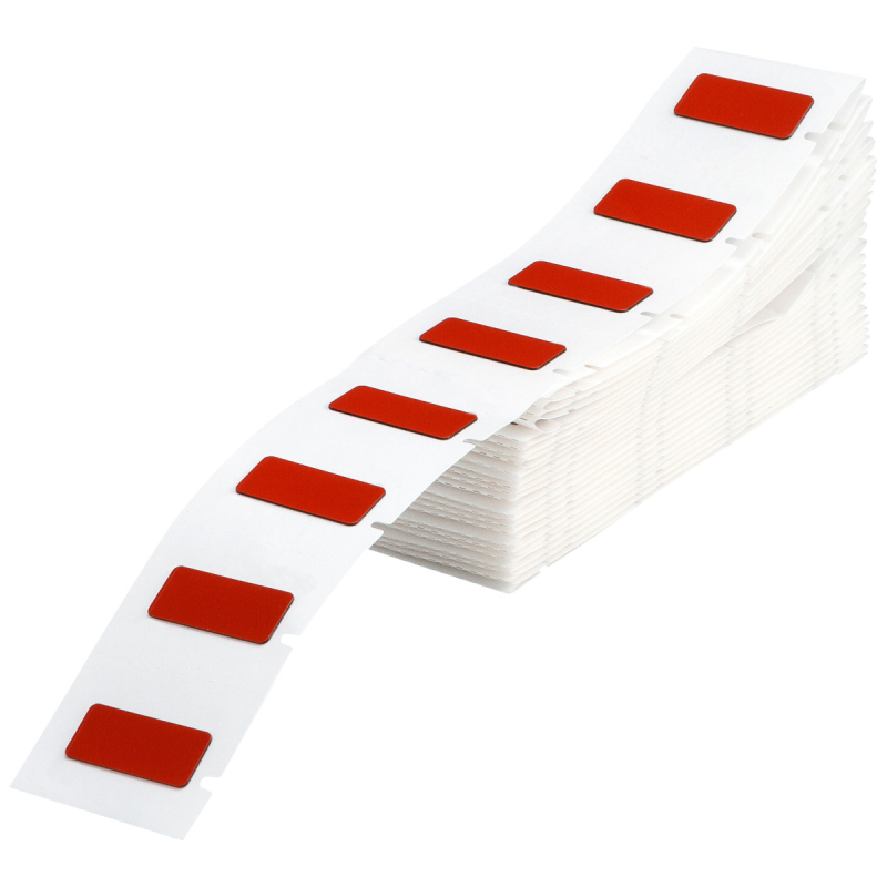 M7-6-7593-RD | Glanzend Rood Polyester gelamineerd met polyethyleen schuim met afmeting: 45,00 mm (B) x 15,00 mm (H)