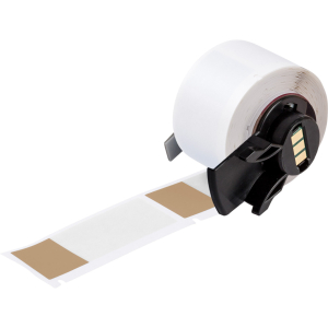 M6-21-427-BR | Mat Bruin, transparant Zelflaminerend vinyl met afmeting: 25,40 mm (B) x 63,50 mm (H)