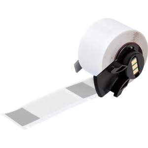 M6-21-427-GY | Mat Grijs, transparant Zelflaminerend vinyl met afmeting: 25,40 mm (B) x 63,50 mm (H)