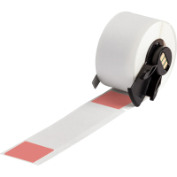 M6-23-427-RD | Mat Rood, transparant Zelflaminerend vinyl met afmeting: 25,40 mm (B) x 101,60 mm (H)