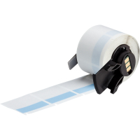 M6-32-427-BL | Mat Blauw, transparant Zelflaminerend vinyl met afmeting: 38,10 mm (B) x 38,10 mm (H)