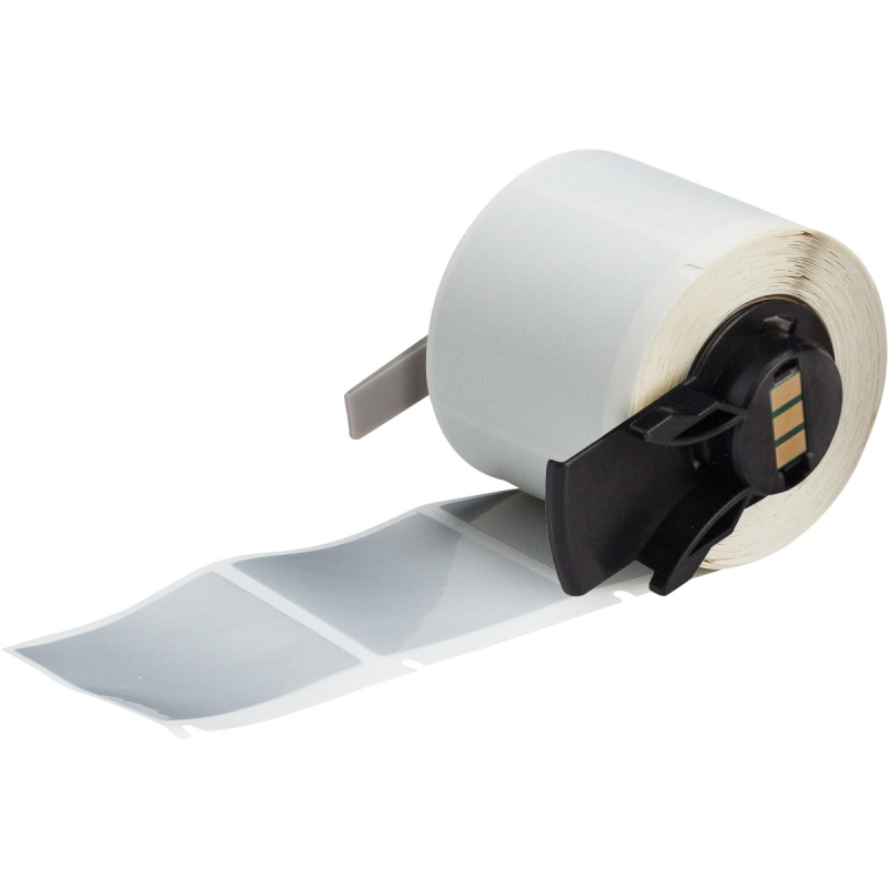 M6-32-435 | Glanzend Zilver Gemetalliseerd polyester met afmeting: 38,10 mm (B) x 38,10 mm (H)