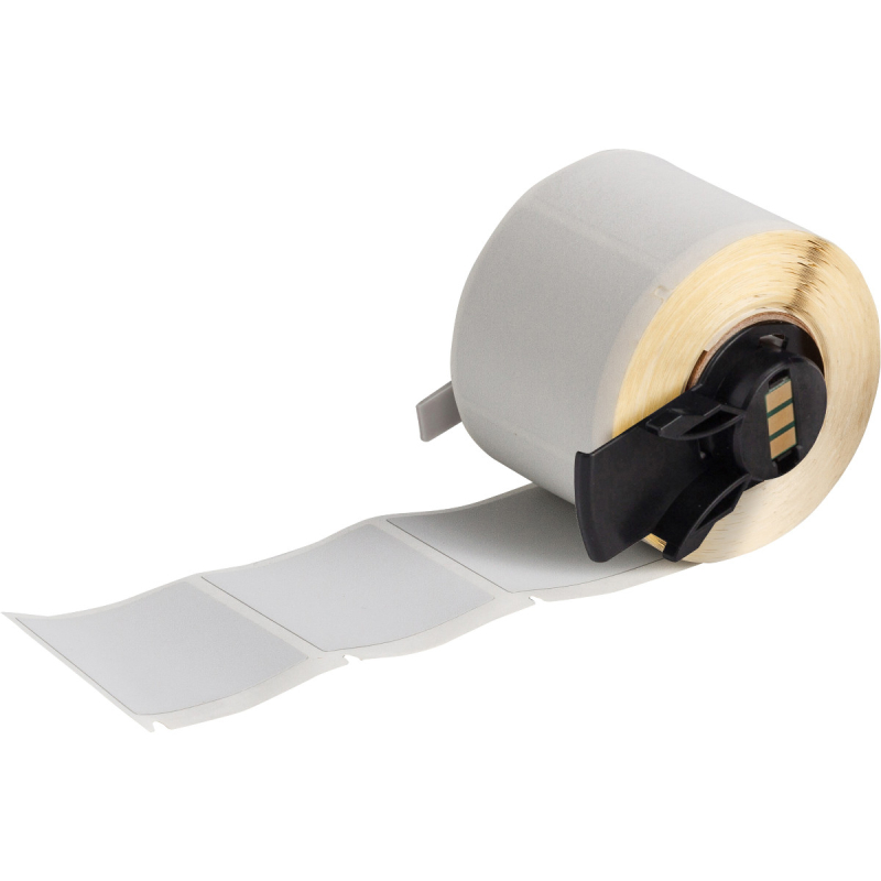 M6-32-486 | Mat Lichtgrijs Gemetalliseerd polyester met afmeting: 38,10 mm (B) x 38,10 mm (H)