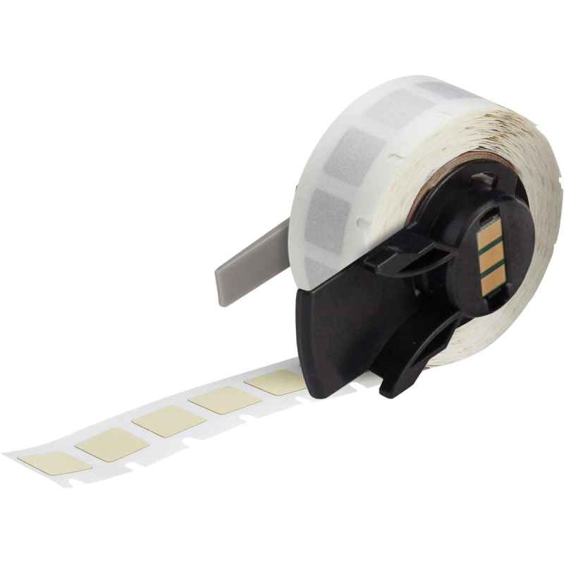 M6-4-724 | Mat Amber Polyimide met afmeting: 10,16 mm (B) x 10,16 mm (H)