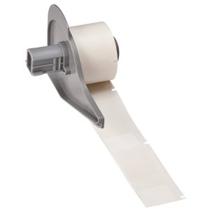 M7-21-417 | Mat Wit, transparant Zelflaminerend vinyl met afmeting: 25,40 mm (B) x 63,50 mm (H)