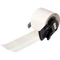 M6-32-417 | Mat Wit, transparant Zelflaminerend vinyl met afmeting: 38,10 mm (B) x 38,10 mm (H)