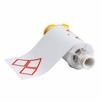 B85-155x210-7569-CLP3A | Glanzend Rood op Wit Vinyl met afmeting: 209,98 mm (B) x 155,02 mm (H)