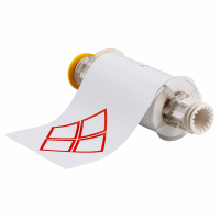 B85-155x210-7569-CLP4B | Glanzend Rood op Wit Vinyl met afmeting: 209,98 mm (B) x 155,02 mm (H)