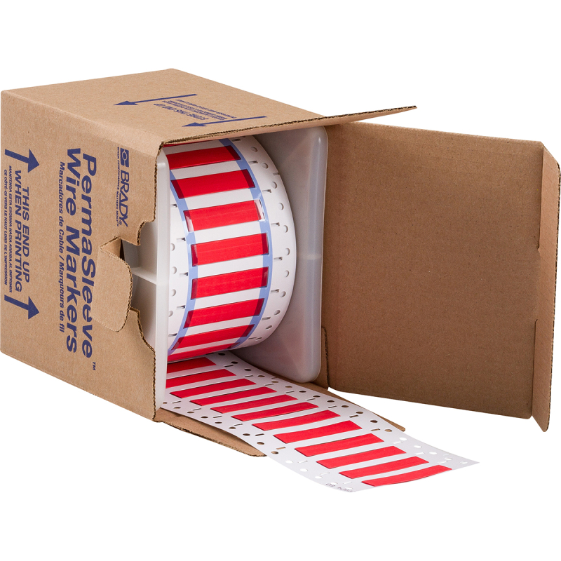 3PS-250-2-RD-S | Mat Rood Hittekrimpende polyolefin krimpkous met afmeting: 50,80 mm (B) x 11,15 mm (H)