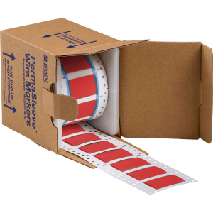 3PS-750-2-RD-S | Mat Rood Hittekrimpende polyolefin krimpkous met afmeting: 50,80 mm (B) x 31,75 mm (H)