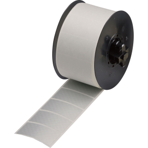 MNK-THT-17-438 | Mat Zilver Fraudebestendig, gemetalliseerd polyester met afmeting: 50,80 mm (B) x 25,40 mm (H)