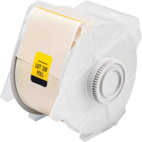 Globalmark tapes - B-569 57 mm Tan | Glanzend Tan Polyester met afmeting: 57,15 mm (B) x 30,48 m (L)