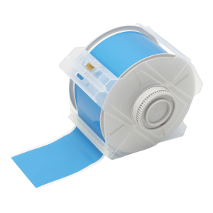 Globalmark tapes - B-569 57 mm Light Blue | Glanzend Lichtblauw Polyester met afmeting: 57,15 mm (B) x 30,48 m (L)