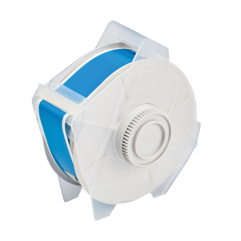 Globalmark tapes - B-569 29 mm Light Blue | Glanzend Lichtblauw Polyester met afmeting: 28,58 mm (B) x 30,48 m (L)