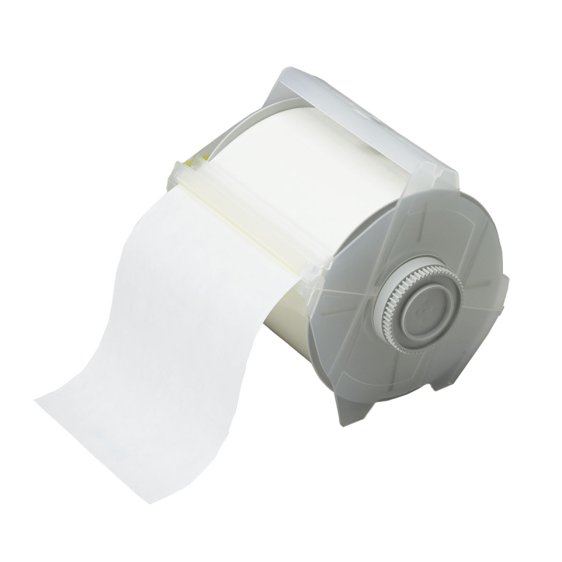 Globalmark tapes - B-569 100 mm  Clear | Glanzend Transparant Polyester met afmeting: 101,60 mm (B) x 30,48 m (L)