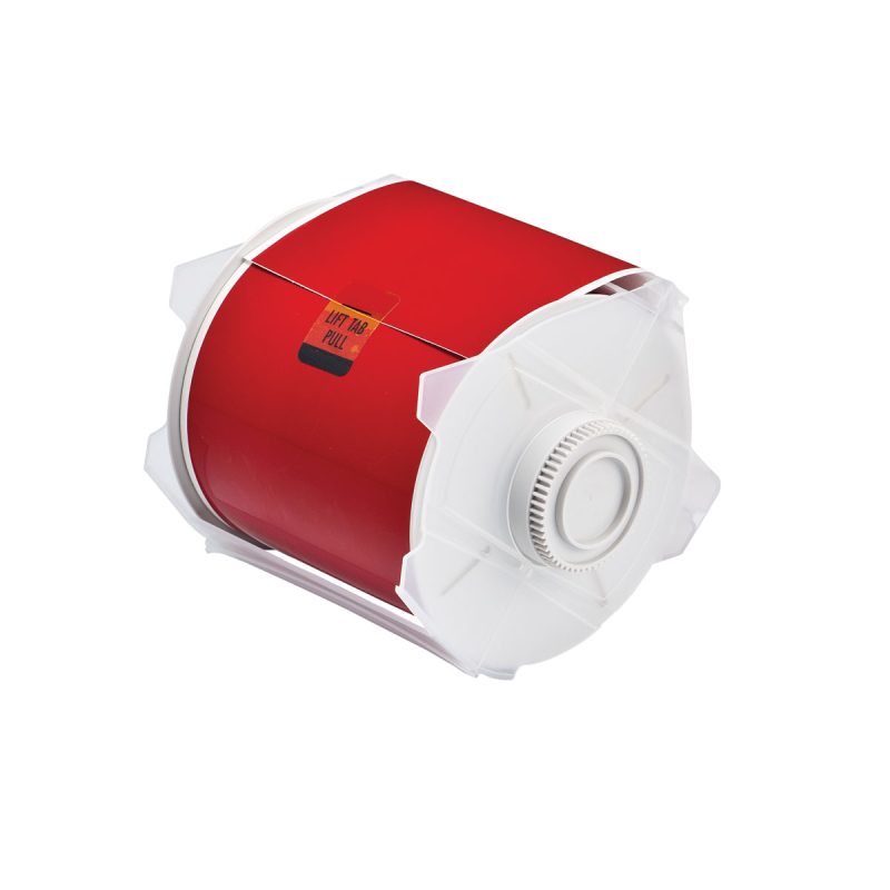 Globalmark tapes - B-569 100 mm  Red | Glanzend Rood Polyester met afmeting: 101,60 mm (B) x 30,48 m (L)