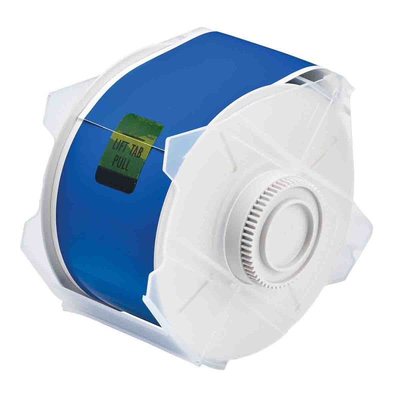 Globalmark tapes - B-569 57 mm  Blue | Glanzend Blauw Polyester met afmeting: 57,15 mm (B) x 30,48 m (L)