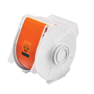 Globalmark tapes - B-569 57 mm  Orange | Glanzend Oranje Polyester met afmeting: 57,15 mm (B) x 30,48 m (L)