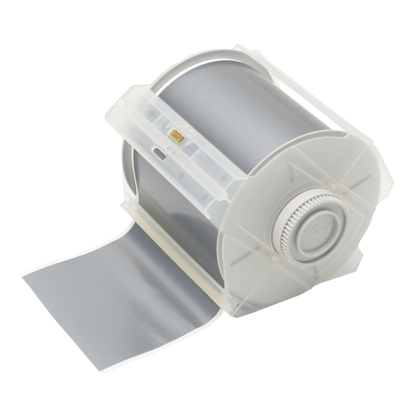 Globalmark tapes - B-569 100 mm  Grey | Glanzend Grijs Polyester met afmeting: 101,60 mm (B) x 30,48 m (L)