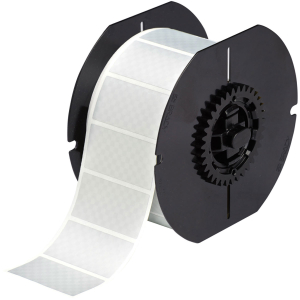 B30-17-438 | Mat Zilver Fraudebestendig, gemetalliseerd polyester met afmeting: 50,80 mm (B) x 25,40 mm (H)