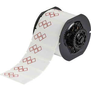 B30-18-7569-CLP4C | Glanzend Rood op Wit Vinyl met afmeting: 76,20 mm (B) x 25,40 mm (H)