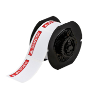 B30-241-595-ANSIDA | Glanzend Rood op Wit Vinyl met afmeting: 76,20 mm (B) x 57,15 mm (H)