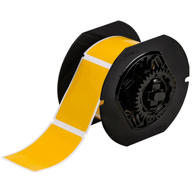 B30-241-595-BLNKYL | Glanzend Geel Vinyl met afmeting: 57,15 mm (B) x 76,20 mm (H)