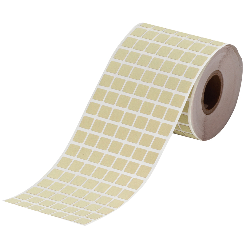 BPT-38-652-2.5 | Mat Amber Polyimide met afmeting: 9,53 mm (B) x 9,53 mm (H)