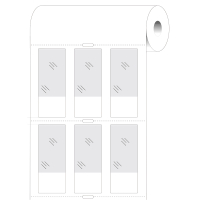 BPT-511-427 | Mat Wit, transparant Zelflaminerend vinyl met afmeting: 25,40 mm (B) x 63,50 mm (H)