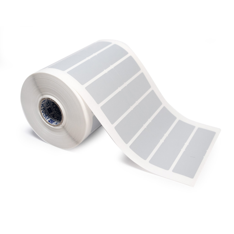 BPT-6-7563-2.5 | Satijn Zilver Gemetalliseerd polyester met afmeting: 38,10 mm (B) x 19,05 mm (H)