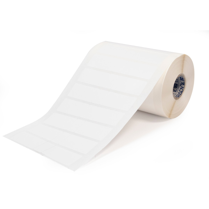 BPT-6-8423-2.5 | Satijn Wit Polyester met afmeting: 38,10 mm (B) x 19,05 mm (H)