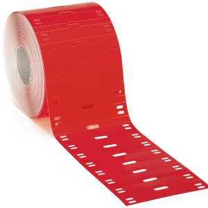 BPT-6010-7598-RD | Glanzend Rood Polyester met afmeting: 60,00 mm (B) x 10,00 mm (H)