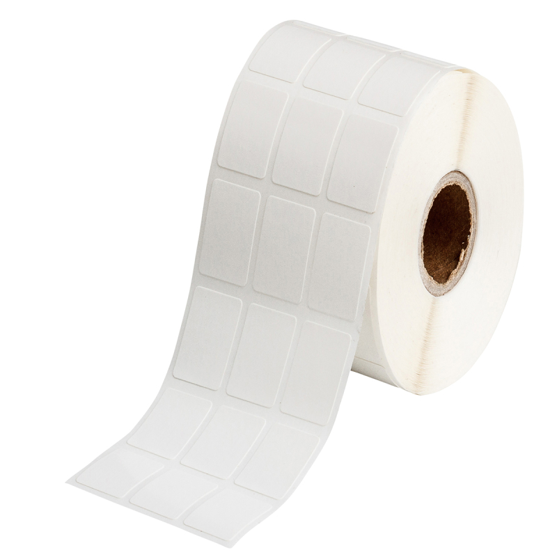 BPT-611-498 | Halfglanzend Wit Vinylweefsel met afmeting: 12,70 mm (B) x 25,40 mm (H)