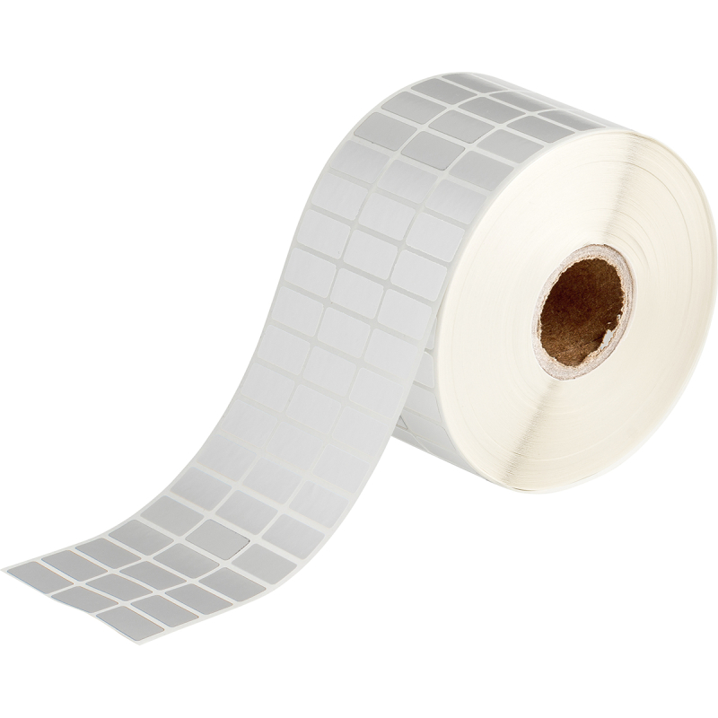 BPT-616-428 | Mat Lichtgrijs Gemetalliseerd polyester met afmeting: 22,86 mm (B) x 19,05 mm (H)