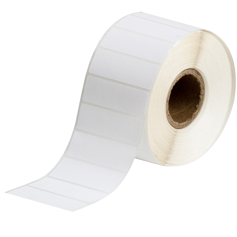 BPT-7-8423-1 | Satijn Wit Polyester met afmeting: 69,85 mm (B) x 31,75 mm (H)