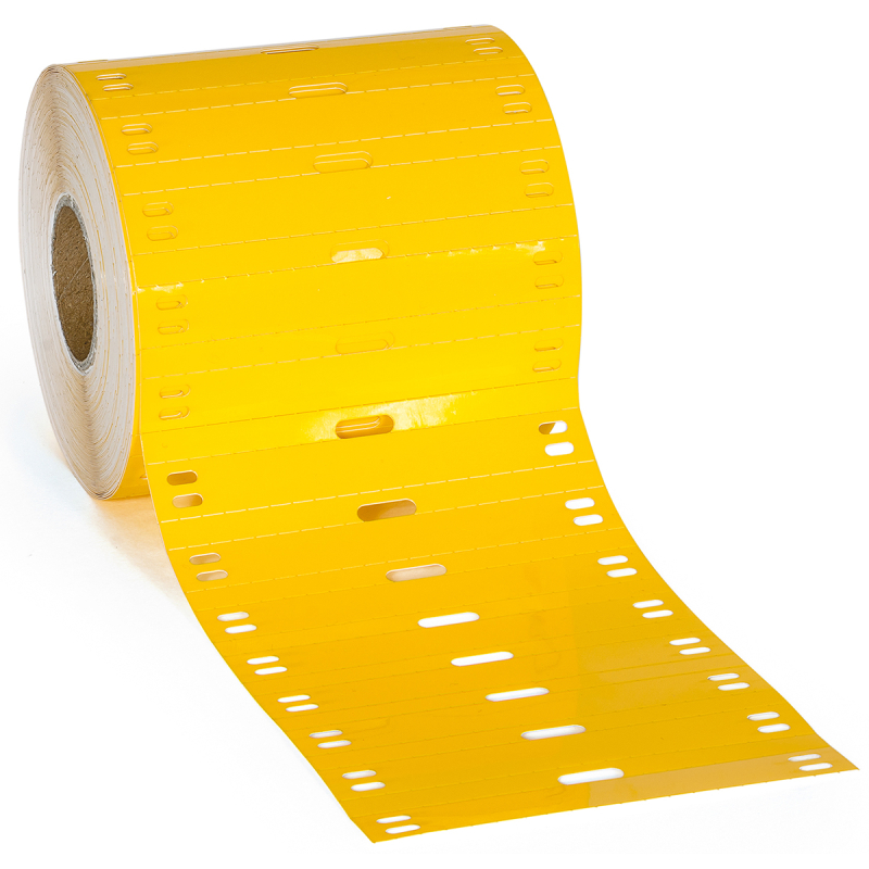 BPT-7510-7598-YL | Glanzend Geel Polyester met afmeting: 75,00 mm (B) x 10,00 mm (H)