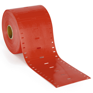 BPT-7515-7643-RD | Mat Rood Thermoplastisch polyether polyurethaan met afmeting: 75,00 mm (B) x 15,00 mm (H)