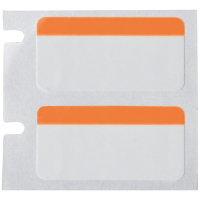 B33-310-494-OR | Glanzend Oranje, wit Polyester met afmeting: 25,40 mm (B) x 12,70 mm (H)