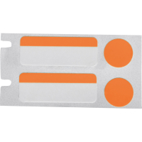 B33-304-494-OR | Glanzend Oranje, wit Polyester met afmeting: 25,40 mm (B) x 9,53 mm (H) x 9,53 mm (Dia)