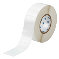 THT-17-483-3 | Glanzend Wit Polyester met afmeting: 50,80 mm (B) x 25,40 mm (H)
